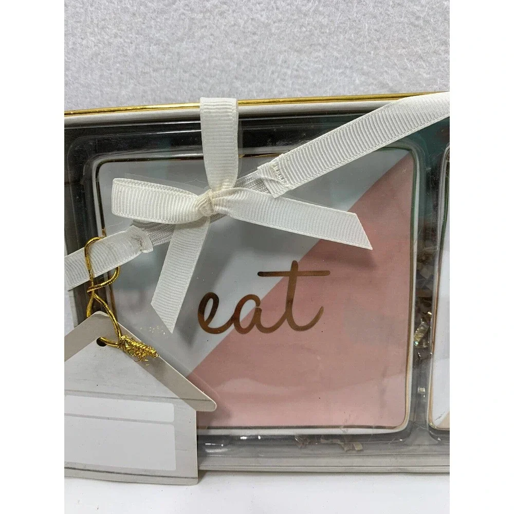 Doghaus Ceramic Catchall Trays 3 Pc‎ EAT BARK NAP  Trinket Dishes In Box Gift